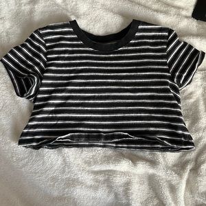 black and white striped cropped tee from urban outfitters